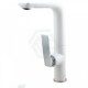 White & Chrome 360 degree Swivel Flick Kitchen Sink Mixer Tap Solid Brass